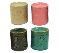 Puckator Eden Small Embossed Flower Oil Burner - Wax Melt Burners Warmer - Boho Bedroom Decor Diffuser Scent Tea Light Burner Holder - House Warming Gift - Aromatherapy Set