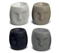 Puckator Eden Small Stone Effect Face Oil Burner - Wax Melt Burners Warmer - Boho Bedroom Decor Diffuser Scent Tea Light Burner Holder - House Warming Gift - Aromatherapy Set