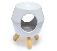 Puckator Eden White Abstract Ceramic Oil Burner with Feet - Wax Melt Burners Warmer - Boho Bedroom Decor Diffuser Scent Tea Light Burner Holder - House Warming Gift - Aromatherapy Set