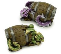 Puckator Elements Baby Dragon in Barrel - Home Decoration - Baby Dragon in Barrel - Ornaments - Resin - Home Accessories - - Living Room Accessories - Fantasy Gifts For Men
