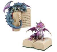 Puckator Elements Dragon with Book - Home Decoration - Dragon with Book - Ornaments - Resin - Home Accessories - - Living Room Accessories - Fantasy Gifts For Men