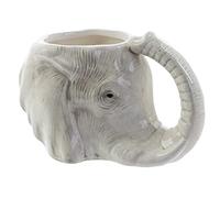 Puckator Elephant Head Ceramic Shaped Tea Coffee Mug - Funny Home Accessories - Cute Gifts for Girlfriend Large Mugs for Men Women Hot Drinks Cute Cups Presents - Secret Santa Gift Cup Set