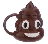 Puckator Emotive Poop Ceramic Shaped Tea Coffee Mug with Lid - Funny Home Accessories - Cute Gifts for Girlfriend - Large Mugs for Men Women Hot Drinks - Cute Cups Presents Secret Santa Gift Cup Set