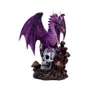 Puckator Enchanted Nightmare Amethyst Spirit of the Forest Skull Dragon - Cute Room Decor - Aesthetic Accessories - Garden Ornaments - Shelf Desk Decorations - Mindfulness Home Gifts - Statues