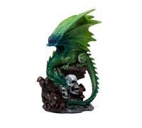 Puckator Enchanted Nightmare Emerald Spirit of the Forest Skull Dragon - Cute Room Decor - Aesthetic Accessories - Garden Ornaments - Shelf Desk Decorations - Mindfulness Home Gifts - Statues
