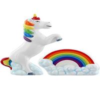 Puckator Enchanted Rainbow Salt and pepe-unicorno Set and Rainbow, Ceramic, White