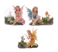 Puckator Flower Fairy Sitting Snow Globe - Home Decoration - Plastic Snow Globes For Adults - With Real Glass - Snow Dome - Resin - Beautiful Snow Globes Uk