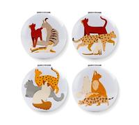 Puckator Feline Fine Cats Compact Mirror - Small Tiny Holiday Handbag Essentials Makeup Gift Sets For Women Teen Girls Compact Pocket Mirror - Cosmetics Mirrors - Stocking Fillers