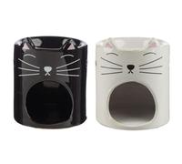 Puckator Feline Fine Cat Head Oil Burner -Ceramic -Living Room Accessories - Wax Liquidizer - Oil Burners For Essential Oils - Wax Burners - Scents Melter - Wax Melt Holder - Room Fragrance