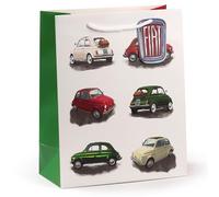 Puckator Fiat 500 Retro Large Glossy Gift Bag Large 33 cm for Birthdays and Parties
