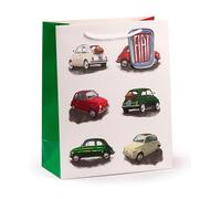 Puckator Fiat 500 Retro Repeat Gift Bag Large - Birthday Gift Bag For Presents - Present Bag For Females - Kids Birthday Presents - Present Bags For Gifts - Gift Box For Baby