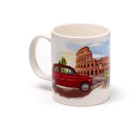 Puckator Fiat 500 Rome Porcelain Mug - Funny Home Accessories - Cute Gifts for Girlfriend - Large Mugs for Men Women Hot Drinks - Cute Cups Presents - Secret Santa Gift - Cup Set