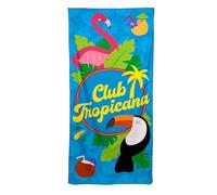 Puckator Flamingo Club Tropicana Microfibre Beach Towel - Large Quick Drying Lightweight Thin Funny Mens Girls Beach Pool Holiday Towel Towels For Adults Womens Vacation Accessories Essentials Family