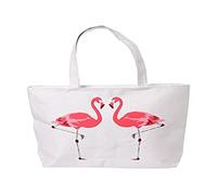 Puckator Flamingo Design Reusable Zip Up Cotton Bag - Canvas Tote Bag - Cotton Tote Bags - Eco Gifts for Women and Men - Cloth Shopping Bag - Fabric Bag - Foldable Bags for Shopping - Handbag