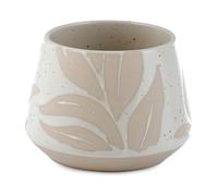 Puckator Florens Hesperantha Cream Glaze Relief Stoneware Indoor Plant Pot - Small - Decorative Plant Pots - House Plant Basket Pot Gifts - Home Decoration Gift - Planter Planters For Women Flowerpot