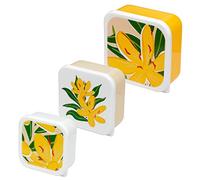 Puckator Florens Hesperantha Set of 3 Lunch Box Snack Pots M/L/XL - Multi Compartment Lunchbox - Snack Storage for Adults & Kids