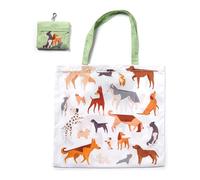 Puckator Foldable Reusable Shopping Bag Barks Dog - Folding Shopping Bags - Foldable Tote Bag - Foldaway Shopping Bags - Fold Up Bag in Pouch - Family Beach Bag