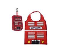 Puckator Foldable Reusable Shopping Bag - London Icons Red Routemaster Bus Design - Folding Shopping Bags - Foldable Tote Bag - Foldaway Shopping Bags - Fold Up Bag in Pouch - Family Beach Bag