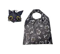 Puckator Foldable Reusable Shopping Bag Lucky the Black Cat - Folding Shopping Bags - Foldable Tote - Foldaway Shopping Bags -Family Beach Fold Up Bag in Pouch