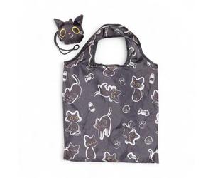 Puckator Foldable Reusable Shopping Bag Lucky the Black Cat - Folding Shopping Bags - Foldable Tote - Foldaway Shopping Bags -Family Beach Fold Up Bag in Pouch