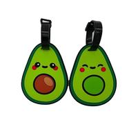 Puckator Foodiemals Avocado PVC Luggage Tag Set of 2