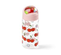 Puckator Foodiemals Cherry 350ml Shatterproof Children's Bottle with Charms BOT - Polyester / Silicone / Plastic