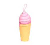 Puckator Foodiemals Ice Cream Shaped Silicone Pencil Case - School Equipment Stuff - Pencil Cases - Large Capacity Preppy Pencil Case - Zipper Pouch - Office Essentials - Pencils Case Cute Pencilcase