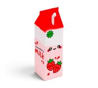 Puckator Foodiemals Strawberry Milk Carton Upright Pencil Case - School Equipment Stuff Cases - Large Capacity Preppy Pencil Pen Case - Zipper Pouch - Office Essentials - Pencils Case Cute Pencilcase