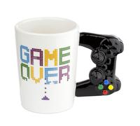Puckator Game Over Game Controller Ceramic Shaped Handle Tea Coffee Mug - Funny Home Accessories Cute Gifts for Girlfriend Large Mugs for Men Women Hot Drinks Cups Presents Secret Santa Gift Cup Set
