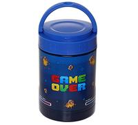 Puckator Game Over Insulated Hot & Cold Lunch Pot, Reusable Leakproof Thermal Travel Food Storage, 500ml, Stainless Steel & BPA Free PVC, Multicolour
