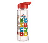 Puckator Game Over - Kids Drinks Bottle With Flip Straw - Reusable Water Bottle For Girls And Boys With A Carry Handle - Bpa Free - For School Nursery - Cute Console Design - Pp 550ml