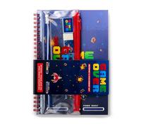 Puckator Game Over Ring Bound Notepad & Pencil Case 6 Piece Stationery Set - School Teacher Student Homework Study Planner Notepad - Collage University Essentials Journals Planners - Jotter Uni Gifts