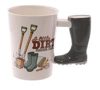 Puckator Ceramic Tea & Coffee Mug Garden Wellington - Shaped Handle, Large Cute Gift for Girlfriend