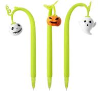Puckator Ghost & Pumpkin Fine Tip Pen - Cute Cool Aesthetic Non Smudge Pens for School Office Writing Drawing Journaling - Collage Essentials Pens - Stationary Set - Pen