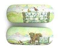 Puckator Glasses/Sunglasses Case Jan Pashley Highland Coo - Pouch Bag - Soft Sun Glasses Case for Women - Hard Glasses Case for Men - Googles Case - Glasses Case for Men -Sunglass Cases - EDC