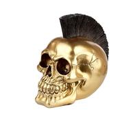 Puckator Gold Punk Mohican Skull Ornament - Home Decoration - Punk Mohican Skull - Ornaments - Resin - Home Accessories - Living Room Accessories - Human Skeleton - Goth Gifts For Men