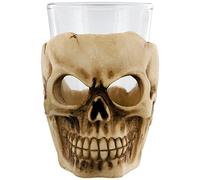 Puckator Gruesome Skull Mini Shot Glass - Skull Glass - Skull Whiskey Glass - Skull Gifts for Men - Skull Cup - Halloween Shot Glasses - Skull Tequila Glas - Cool Cups for Novelty Mini Bar