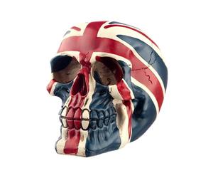 Puckator Gruesome Union Flag Skull Decoration - Home Decoration- Desk Skull Ornament - Plastic Skull - Gothic Home Accessories - Mini Skulls - Human Skeleton Head - Goth Gifts For Men - Union Jack