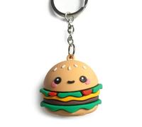 Puckator Hammy the Burger Foodiemals 3D PVC Keyring - Mothers Day Gifts Key Ring Keyrings Tags - Cool Keyrings Hoop Clip Fobs - Funny Cute Car Men's Accessories Stuff For Men Women - Trinket