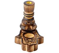 Puckator Hamsa Garden Carved Mango Wood Backflow Incense Burner - Zen Spiritual Modern Gothic Home Room Decor Decorations - Meditation Accessories - Stick Sticks Cone Holder Burner Burners