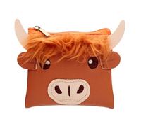 Puckator Highland Coo Cow Fluffy Fringe PVC Purse - Ladies Women's Womens Slim Purses Wallets Wallet for Women - Coin Pouch Purse Men - Card Holder with Zip - Small Cash Wallet Bag Bags UK