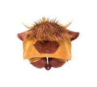Puckator Hoodeazzz Hairy Coos Highland Coo Plush Memory Foam Travel Pillow & Hood - Neck Flight Airplane Pillow For Travel - Kids Pillows Cushion For Sleeping Neck Pain Adults - Airport Essentials