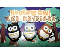 Puckator Hooting Owl LED Keyring with Sound - Key Chains For Men - Key Wallets For Men - Small Toys For Mystery Boxes - Small Gifts For Kids - Keychain Cute - Metal And Resin Keyring