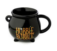 Puckator Hubble Bubble Black Cauldron Ceramic Shaped Tea Coffee Mug - Funny Home Accessories Cute Gifts for Girlfriend Large Mugs for Men Women Hot Drinks Cups Presents Secret Santa Gift Cup Set