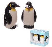 Puckator Huddle Penguin Ceramic Salt and Pepper Set - Refillable Salt & Pepper Spice Shaker Cruet Sets Pot UK - Black White Pink Kitchen Accessories Set - Dispenser Mill Mills