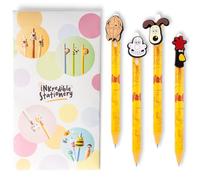 Puckator Inkredible Erasable Pen | Wallace & Gromit Character Retractable Novelty Pens | Fun Gift Stationery | Blue Ink | Pack of 4 Designs