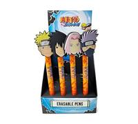 Puckator Inkredible Erasable Pen with PVC Naruto Topper - Cool Cute Aesthetic Back To School Supplies Erasable Gel Pens - Pen With Eraser Rubber For Kids Office Writing Drawing