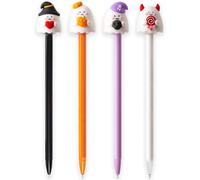 Puckator Inkredible Erasable Pen with Spooky Topper - Cool Cute Aesthetic Back To School Supplies Erasable Gel Pens - Pen With Eraser Rubber For Kids Office Writing Drawing