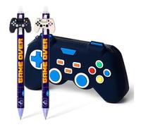Puckator Inkredible Gamer Stationery Set | Game Controller Pencil Case with Erasable Clicker Game Controller Pens | Fun Novelty Gift Set | Pack of 2 Pens + Pencil Case