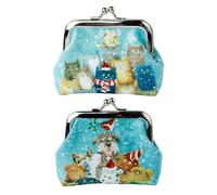 Puckator Jan Pashley Christmas Cats and Dogs Tic Tac Purse - Ladies Women's Womens Slim Purses Wallets Wallet for Women - Coin Pouch Purse Men - Card Holder with Zip - Small Cash Wallet Bag Bags UK